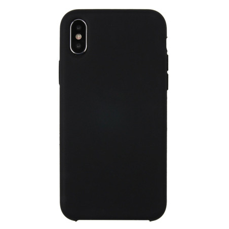 Coque Silicone Gomme intérieur façon velours iPhone X et XS - Noir