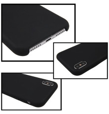Coque Silicone Gomme intérieur façon velours iPhone X et XS - Noir
