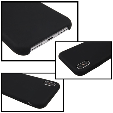Coque Silicone Gomme intérieur façon velours iPhone X et XS - Noir