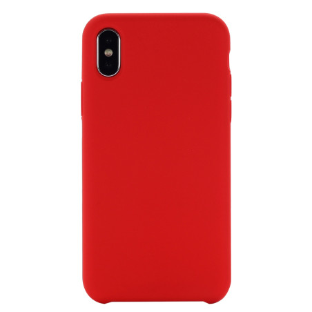 Coque Silicone Gomme intérieur façon velours iPhone X et XS - Rouge