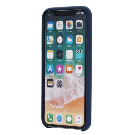 Coque Silicone Gomme intérieur façon velours iPhone XS Max - Bleu Nuit