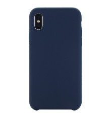 Coque Silicone Gomme intérieur façon velours iPhone XS Max - Bleu Nuit