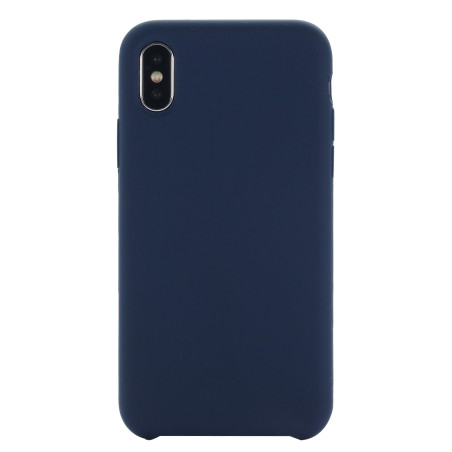 Coque Silicone Gomme intérieur façon velours iPhone XS Max - Bleu Nuit
