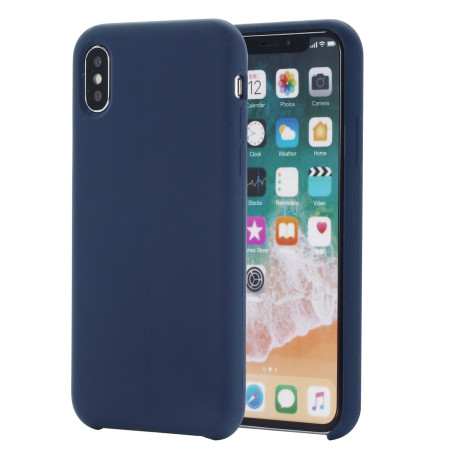 Coque Silicone Gomme intérieur façon velours iPhone XS Max - Bleu Nuit