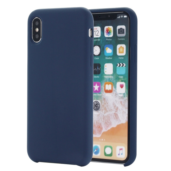 Coque Silicone Gomme intérieur façon velours iPhone XS Max - Bleu Nuit