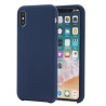 Coque Silicone Gomme intérieur façon velours iPhone XS Max - Bleu Nuit