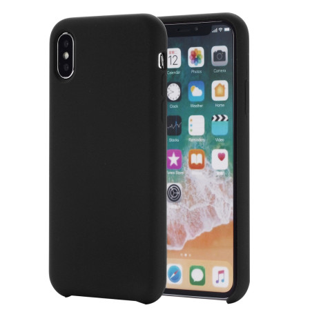Coque Silicone Gomme intérieur façon velours iPhone XS Max - Noir