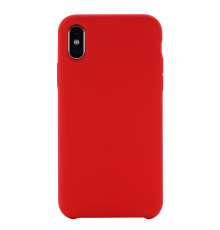 Coque Silicone Gomme intérieur façon velours iPhone XS Max - Rouge