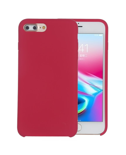 Coque Silicone Gomme intérieur façon velours iPhone 7 Plus et 8 Plus - Framboise