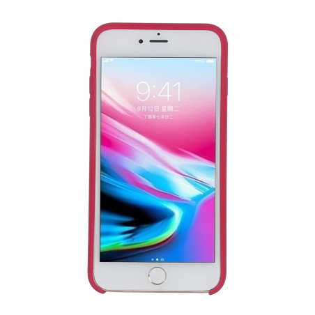 Coque Silicone Gomme intérieur façon velours iPhone 7 Plus et 8 Plus - Framboise