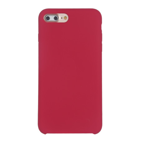 Coque Silicone Gomme intérieur façon velours iPhone 7 Plus et 8 Plus - Framboise