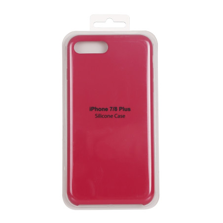 Coque Silicone Gomme intérieur façon velours iPhone 7 Plus et 8 Plus - Framboise