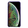 Coque Silicone Gomme intérieur façon velours iPhone X et XS - Violet Ultra