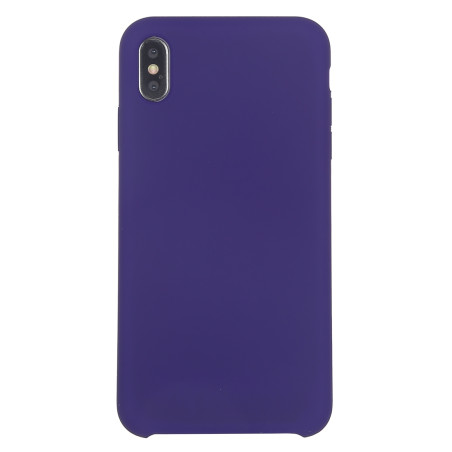 Coque Silicone Gomme intérieur façon velours iPhone X et XS - Violet Ultra