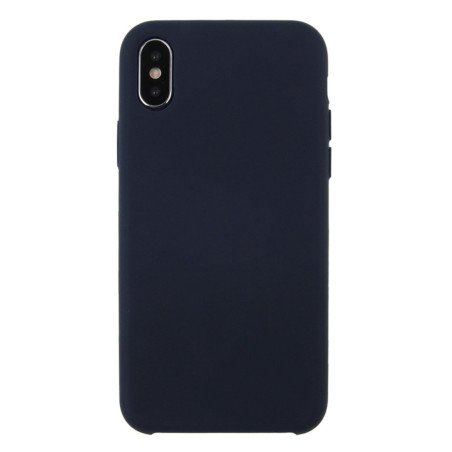 Coque Silicone Gomme intérieur façon velours iPhone XR - Bleu Nuit