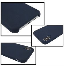 Coque Silicone Gomme intérieur façon velours iPhone XR - Bleu Nuit