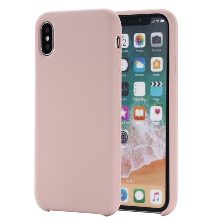 Coque Silicone Gomme intérieur façon velours iPhone XS Max - Rose Des Sables