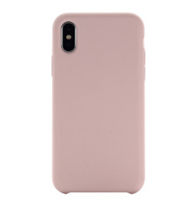Coque Silicone Gomme intérieur façon velours iPhone X et XS - Rose Des Sables