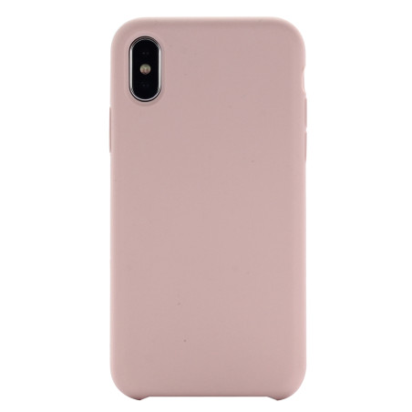 Coque Silicone Gomme intérieur façon velours iPhone X et XS - Rose Des Sables