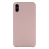 Coque Silicone Gomme intérieur façon velours iPhone X et XS - Rose Des Sables