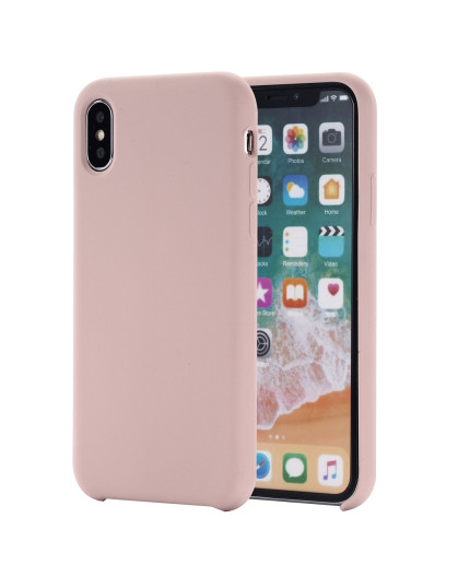 Coque Silicone Gomme intérieur façon velours iPhone XR - Rose Des Sables