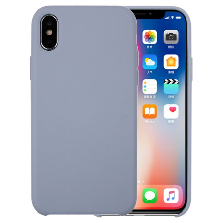 Coque Silicone Gomme intérieur façon velours iPhone XS Max - Lavande