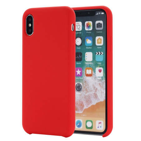Coque Silicone Gomme intérieur façon velours iPhone XR - Rouge