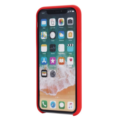 Coque Silicone Gomme intérieur façon velours iPhone XR - Rouge