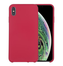 Coque Silicone Gomme intérieur façon velours iPhone X et XS - Rose Camélia