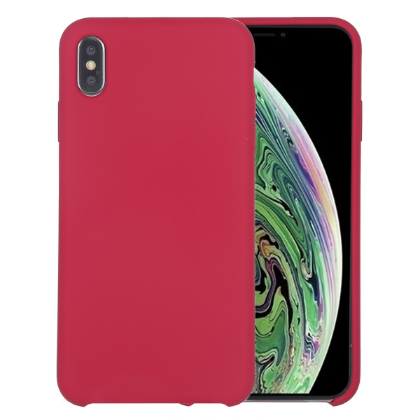 Coque Silicone Gomme intérieur façon velours iPhone X et XS - Rose Camélia