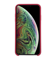 Coque Silicone Gomme intérieur façon velours iPhone X et XS - Rose Camélia