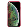 Coque Silicone Gomme intérieur façon velours iPhone X et XS - Rose Camélia