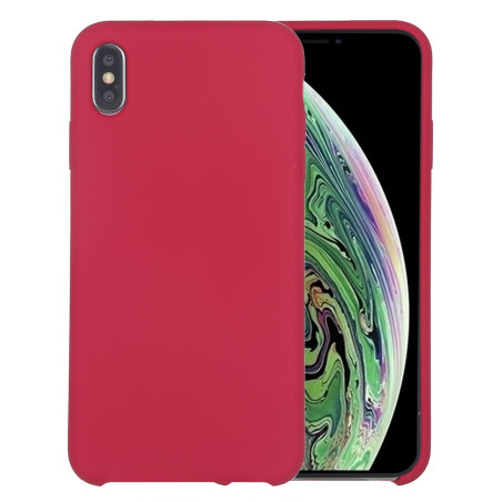 Coque Silicone Gomme intérieur façon velours iPhone XS Max - Rose Corail