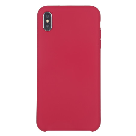 Coque Silicone Gomme intérieur façon velours iPhone XS Max - Rose Corail