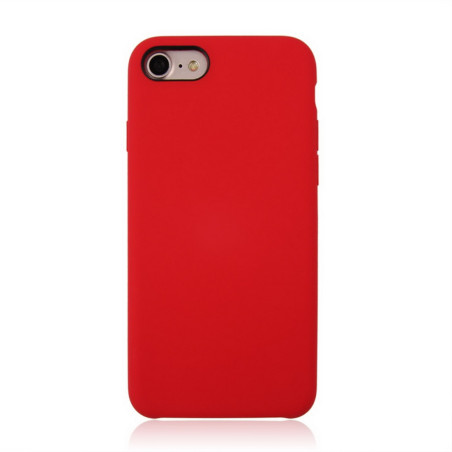 Coque Silicone Gomme intérieur façon velours iPhone 7,8 et SE (2020,2022) - Rose Corail