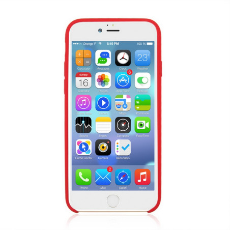 Coque Silicone Gomme intérieur façon velours iPhone 7,8 et SE (2020,2022) - Rose Corail