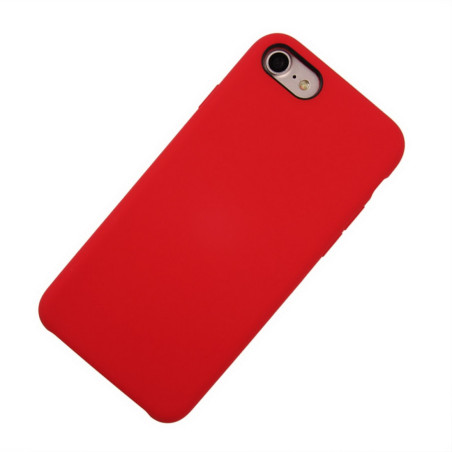 Coque Silicone Gomme intérieur façon velours iPhone 7,8 et SE (2020,2022) - Rose Corail