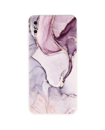 Coque souple à motif marbré rose pour iPhone XS Max