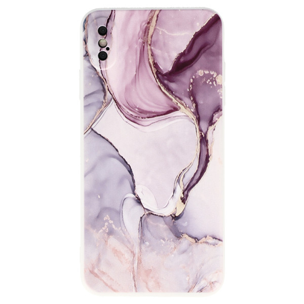 Coque souple à motif marbré rose pour iPhone XS Max