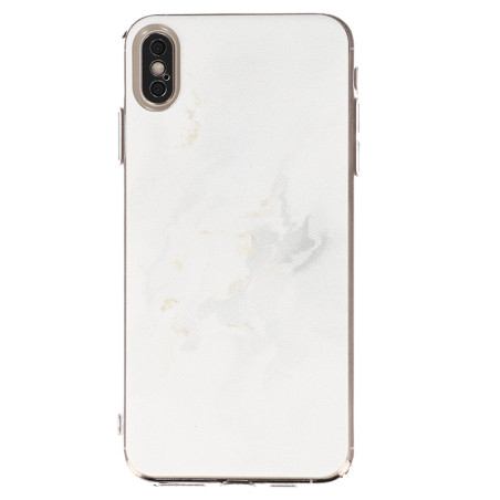 Coque souple à motif marbré blanc pour iPhone XS Max