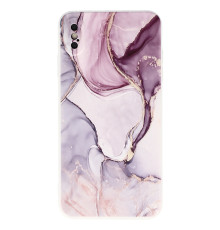 Coque souple à motif marbré rose pour iPhone X et XS