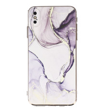 Coque souple à motif marbré violet pour iPhone X et XS