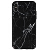 Coque souple à motif marbré noir blanc pour iPhone X et XS