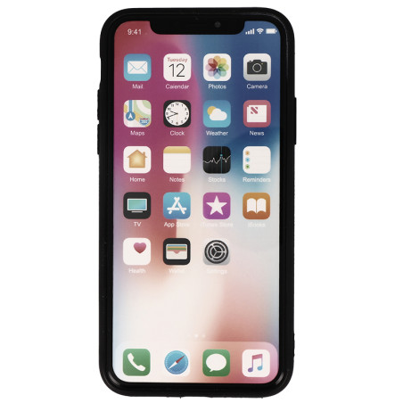 Coque souple à motif marbré noir blanc pour iPhone X et XS