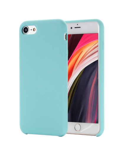 Coque Silicone Gomme intérieur façon velours iPhone 7,8 et SE (2020,2022) - Bleu Méditerranée