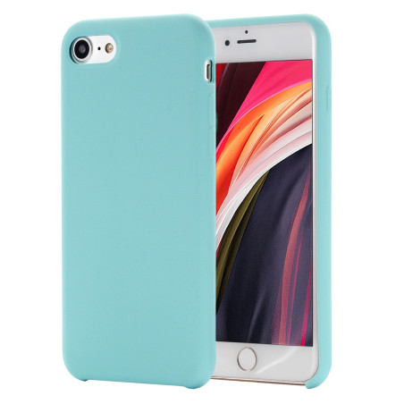 Coque Silicone Gomme intérieur façon velours iPhone 7,8 et SE (2020,2022) - Bleu Méditerranée