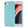 Coque Silicone Gomme intérieur façon velours iPhone 7,8 et SE (2020,2022) - Bleu Méditerranée