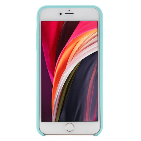 Coque Silicone Gomme intérieur façon velours iPhone 7,8 et SE (2020,2022) - Bleu Méditerranée