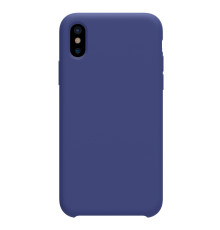 Coque Silicone Gomme intérieur façon velours iPhone X et XS - Bleu Cobalt