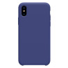 Coque Silicone Gomme intérieur façon velours iPhone X et XS - Bleu Cobalt